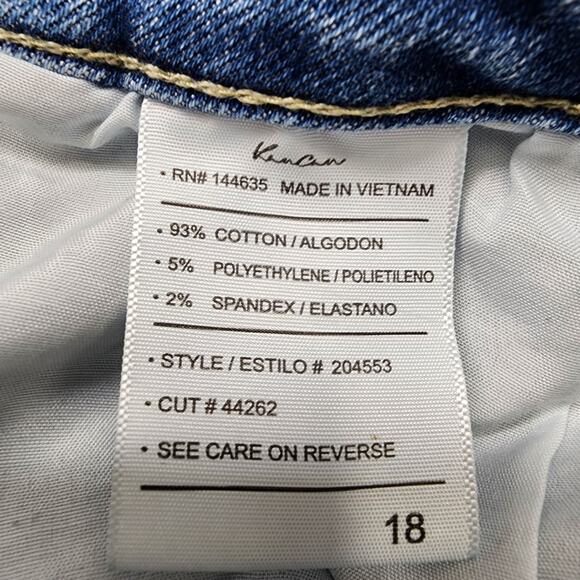 KanCan Jeans Womens 18 Blue Light Wash High Rise Button Fly Cropped Raw Hem - Picture 12 of 14